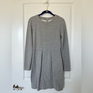Madewell Textured Grey Long Sleeve Dress